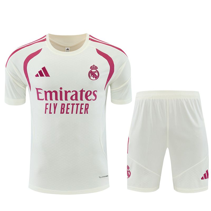 26/27 Real Madrid Beige Short Sleeve Tracksuits