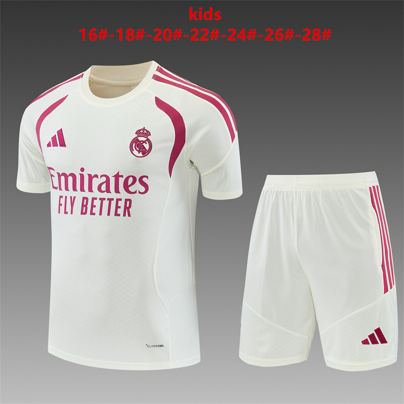 26/27 Real Madrid Beige Short Sleeve Tracksuits
