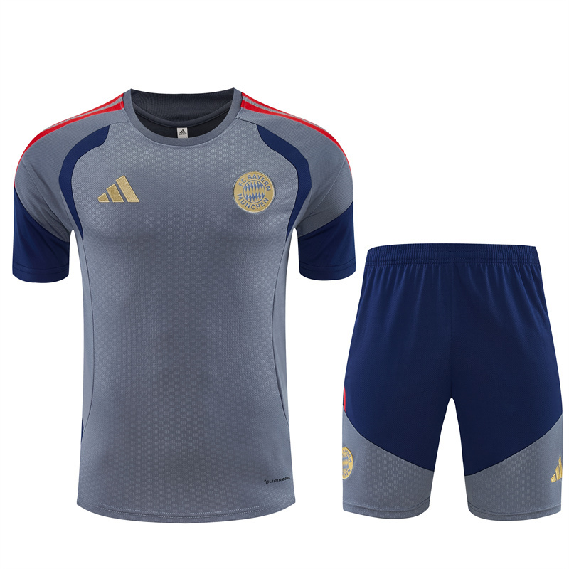 26/27 Bayern Munich Dark Grey Short Sleeve Tracksuits