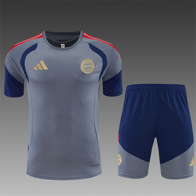 26/27 Bayern Munich Dark Grey Short Sleeve Tracksuits