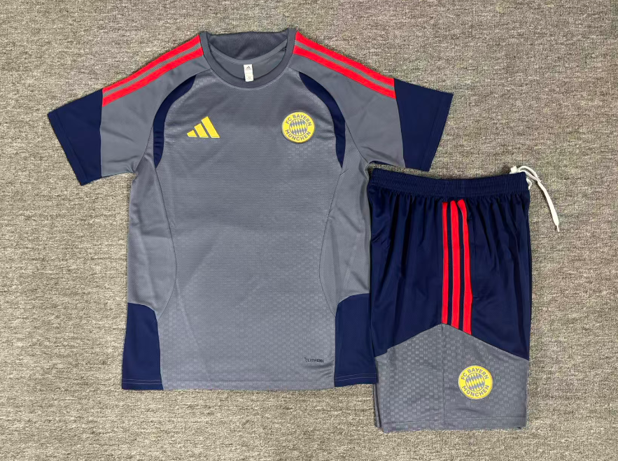 26/27 Bayern Munich Dark Grey Short Sleeve Tracksuits