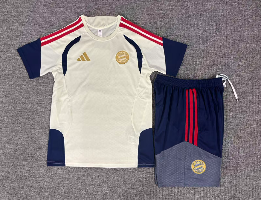 26/27 Bayern Munich beige short-sleeve tracksuits