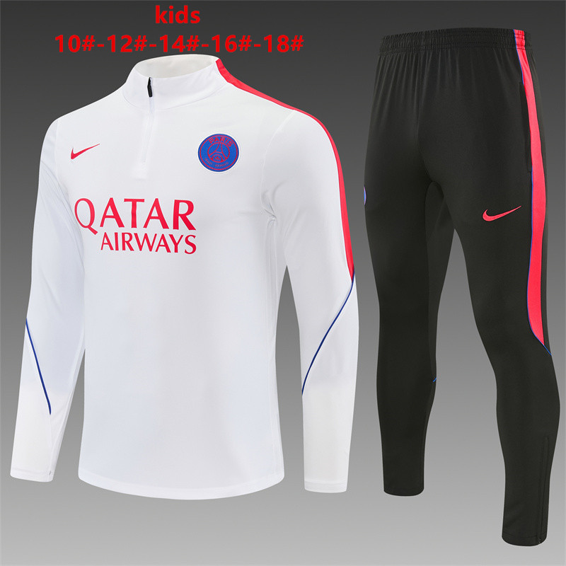 26/27 PSG White with Orange and Red Tracksuits