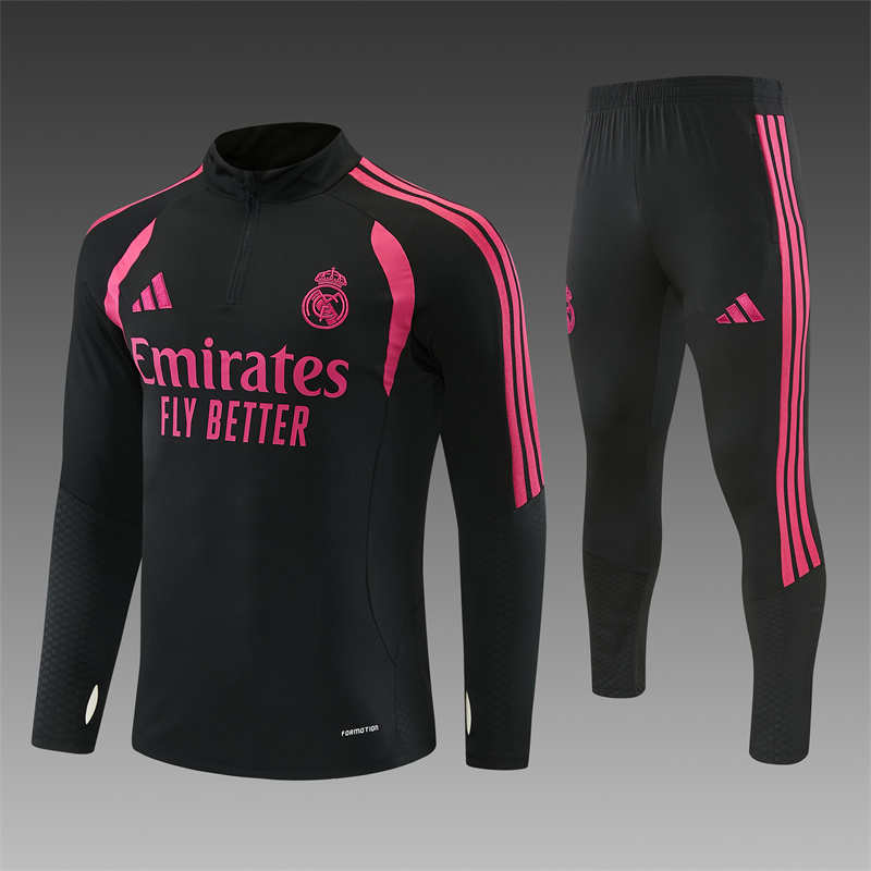 26/27 Real Madrid Black with Fuchsia Tracksuits