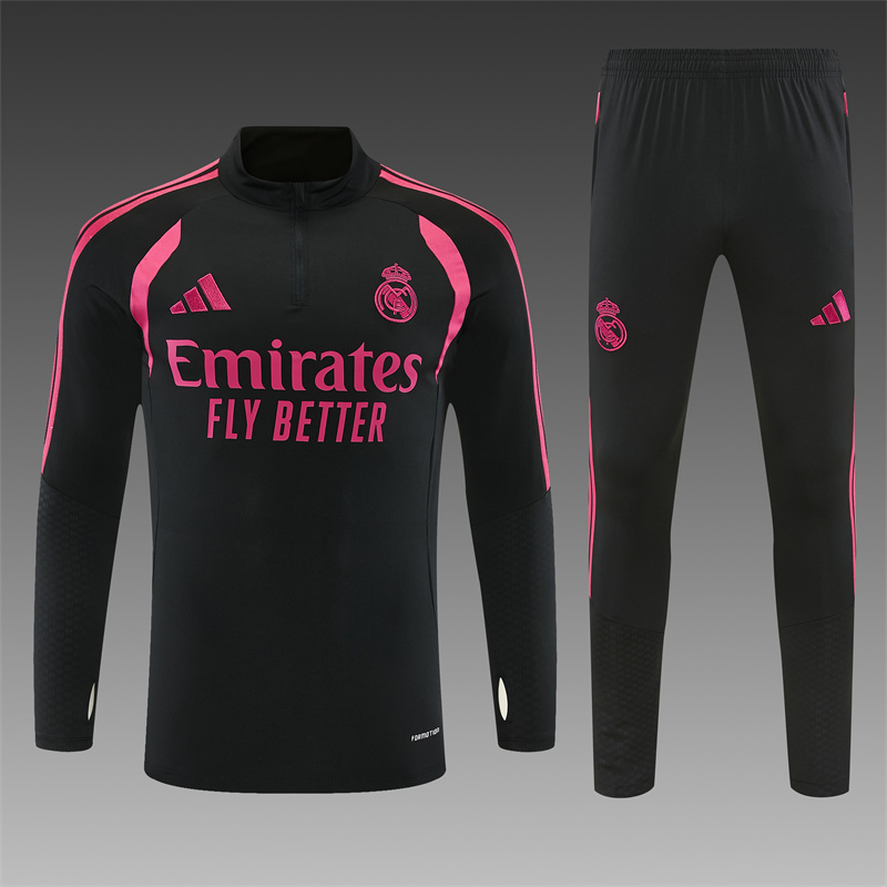 26/27 Real Madrid Black with Fuchsia Tracksuits