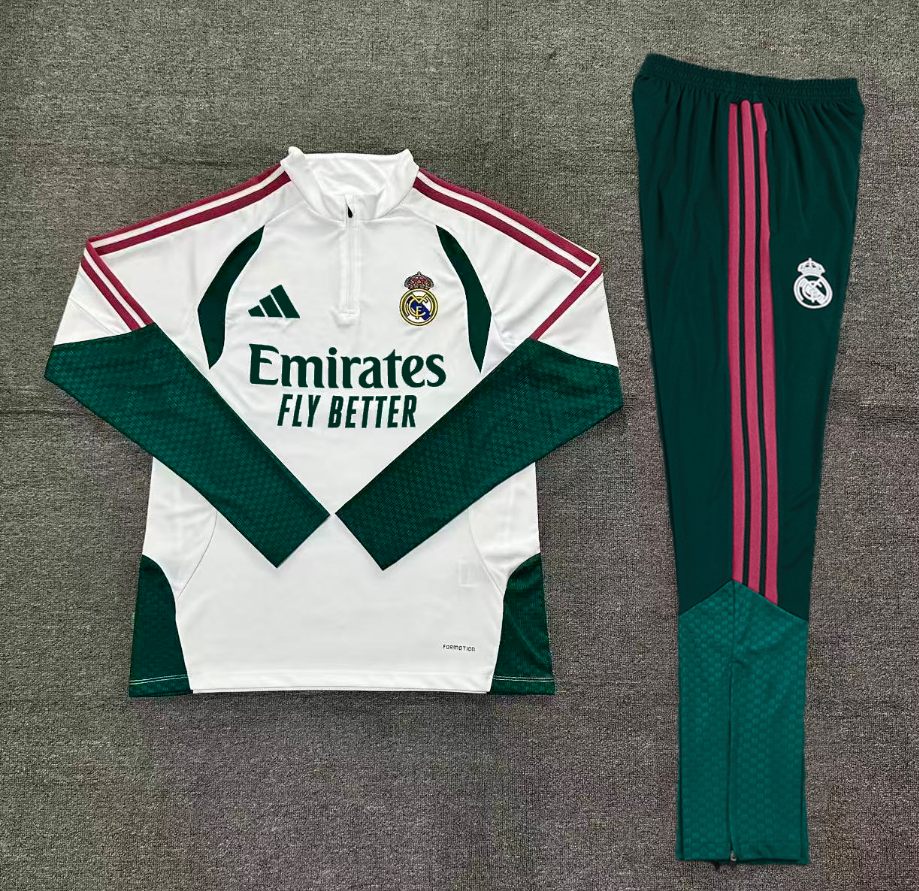 26/27 Real Madrid White and Green Tracksuits