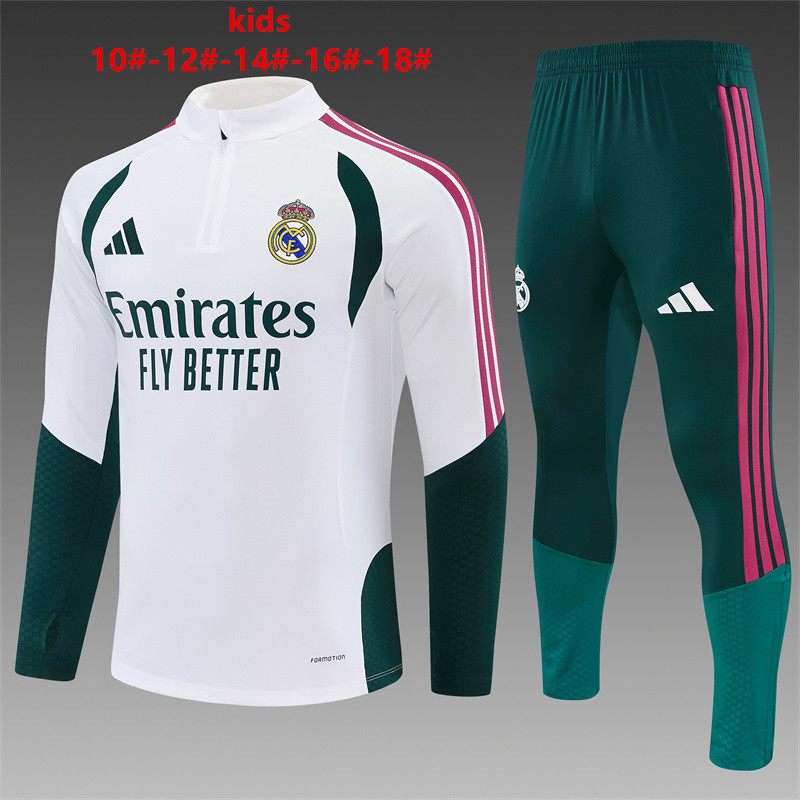 26/27 Real Madrid White and Green Tracksuits