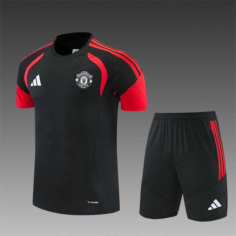 26/27 Manchester United Black Short Sleeve Tracksuits