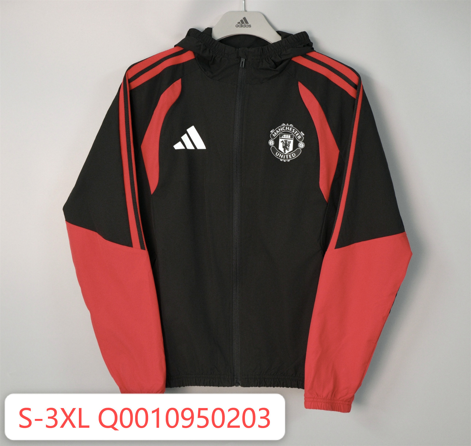 26/27 Manchester United Black Hooded Windbreaker