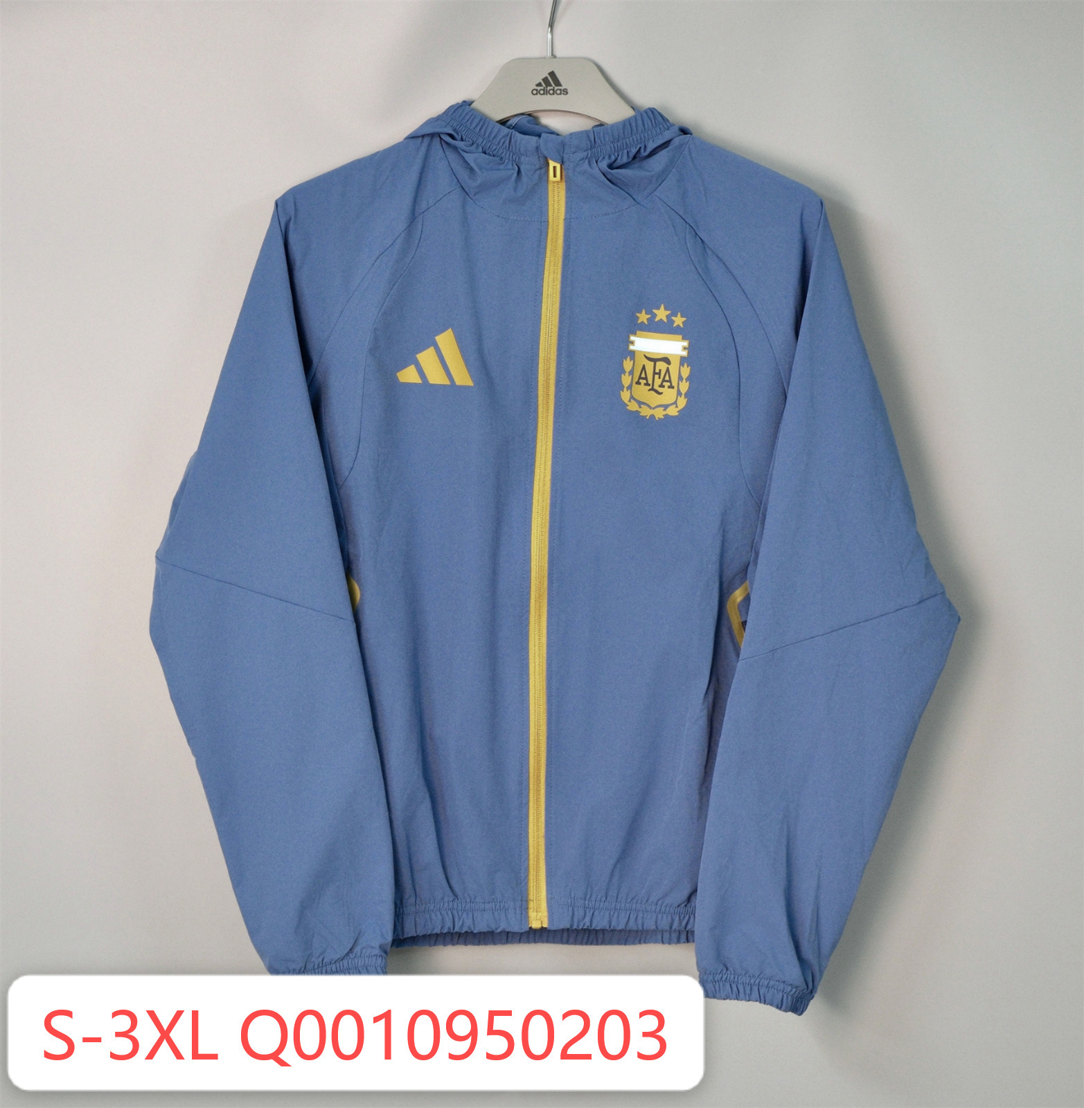 26/27 Argentina Blue-Grey Hooded Windbreaker