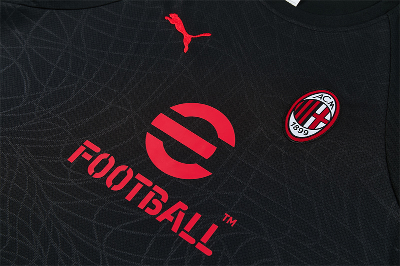 26/27 AC Milan Black Short Sleeve Tracksuits AC