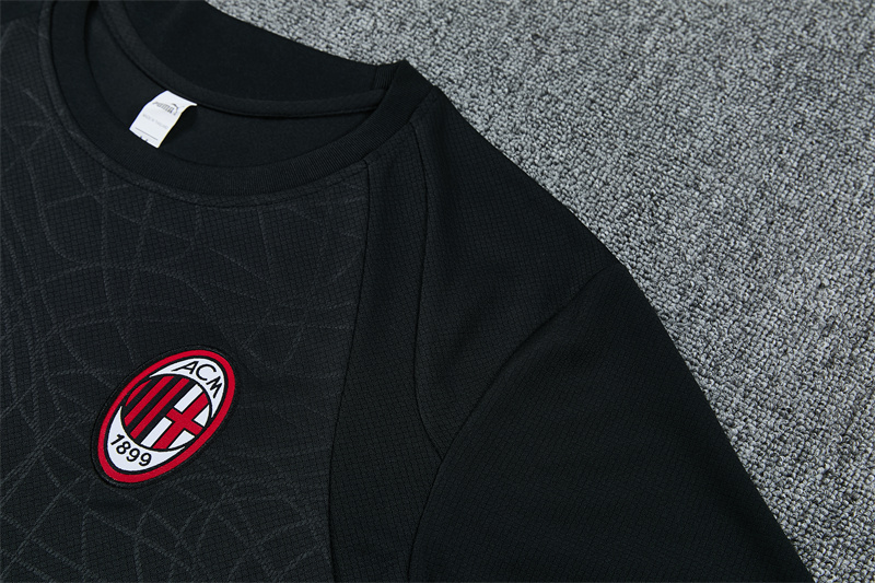 26/27 AC Milan Black Short Sleeve Tracksuits AC