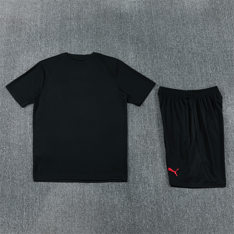 26/27 AC Milan Black Short Sleeve Tracksuits AC