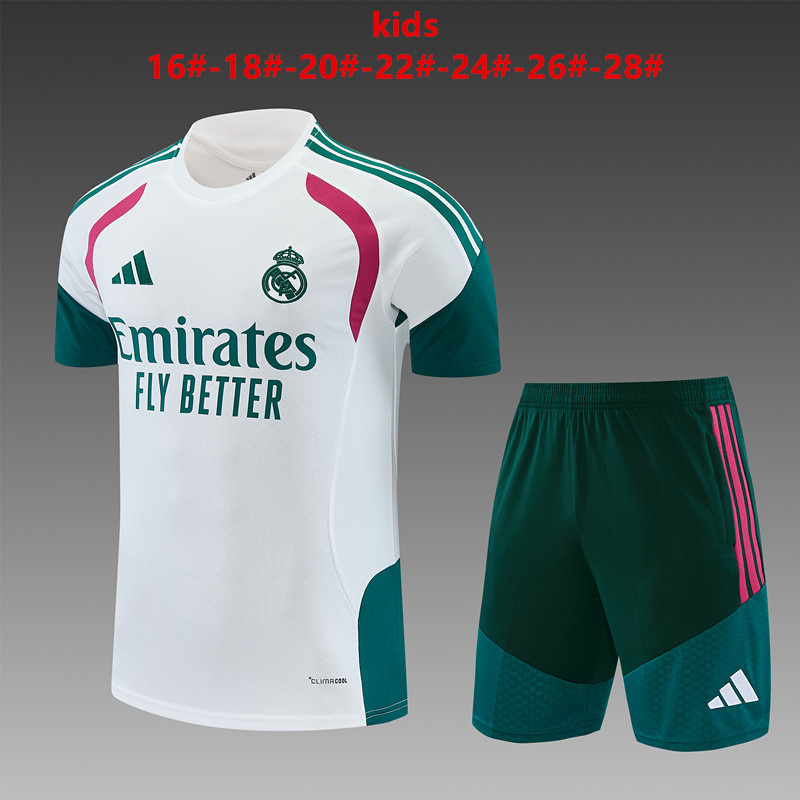 26/27 Real Madrid white Short Sleeve Tracksuits