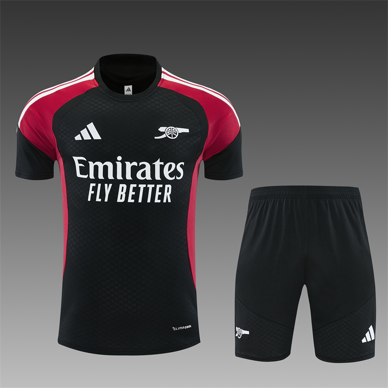 26/27 Arsenal black and maroon short sleeve tracksuits