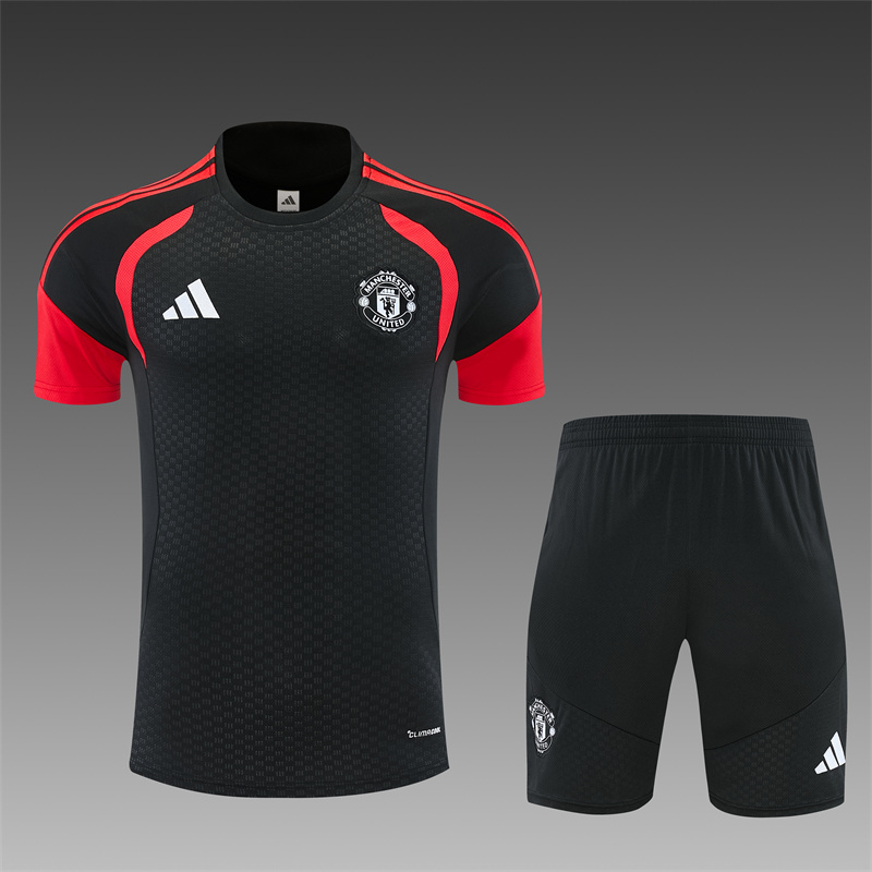 26/27 Manchester United Black Short Sleeve Tracksuits
