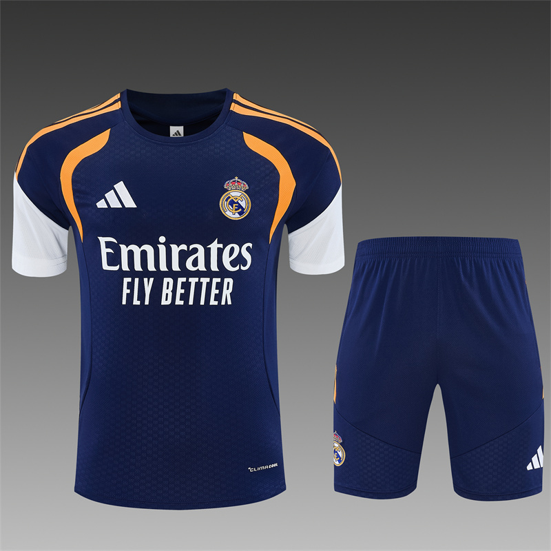 26/27 Real Madrid Royal Blue and Yellow Short Sleeve Tracksuits