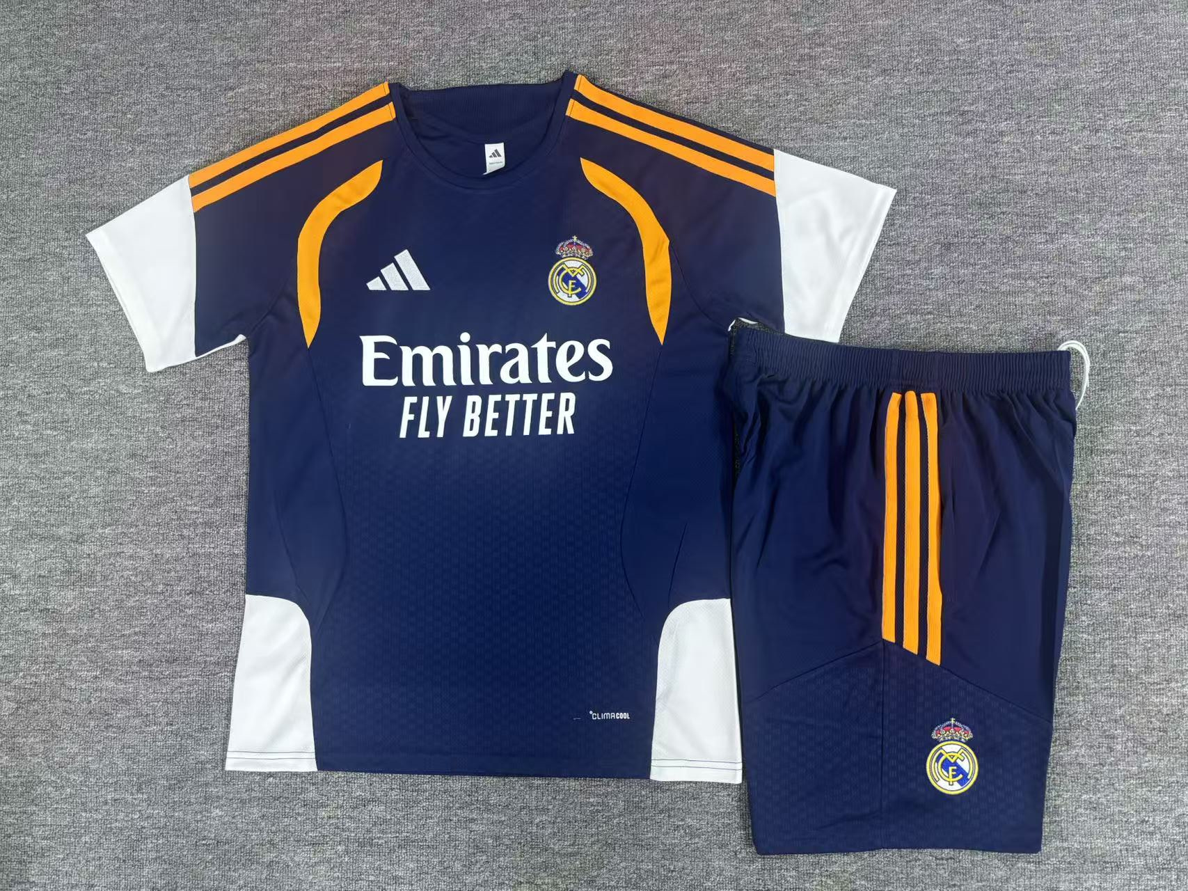 26/27 Real Madrid Royal Blue and Yellow Short Sleeve Tracksuits