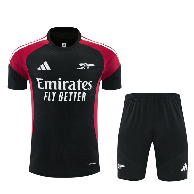 26/27 Arsenal black and maroon short sleeve tracksuits
