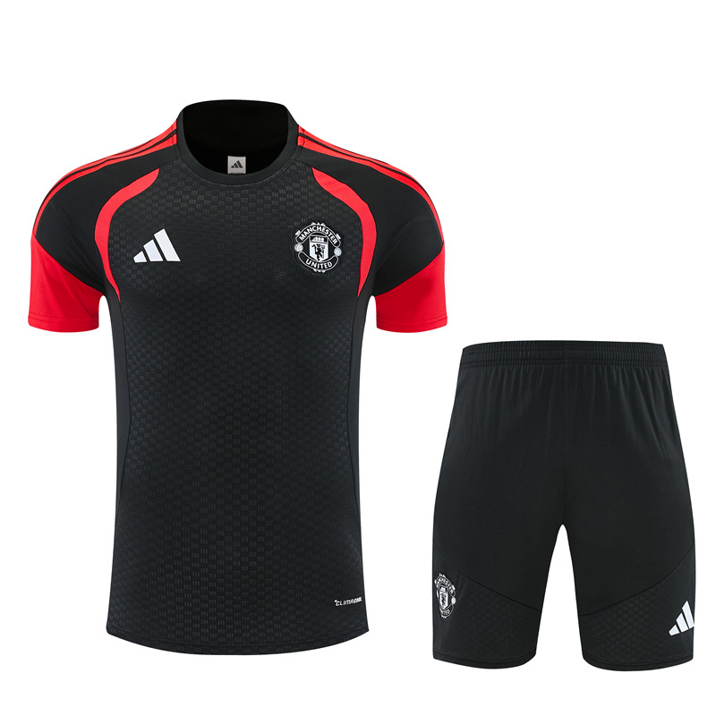 26/27 Manchester United Black Short Sleeve Tracksuits