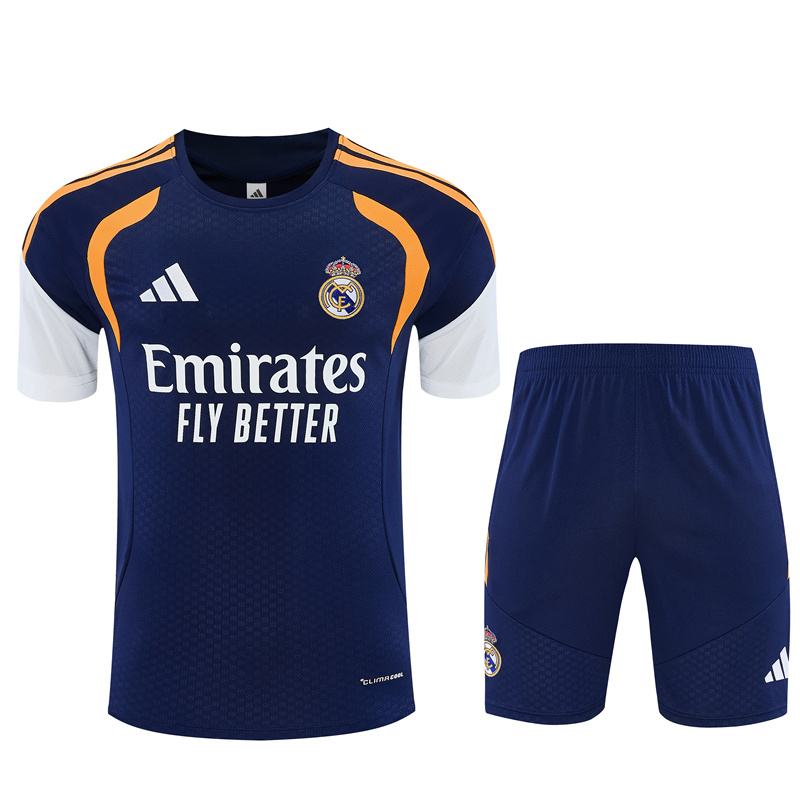 26/27 Real Madrid Royal Blue and Yellow Short Sleeve Tracksuits