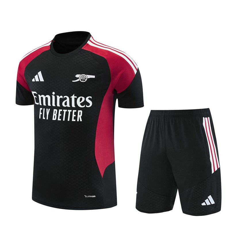 26/27 Arsenal black and maroon short sleeve tracksuits