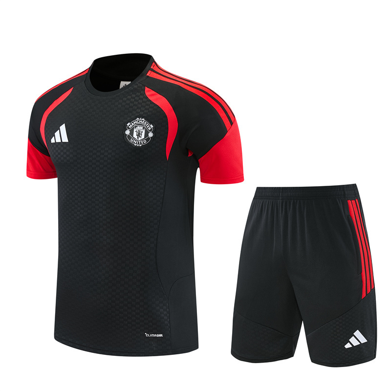 26/27 Manchester United Black Short Sleeve Tracksuits