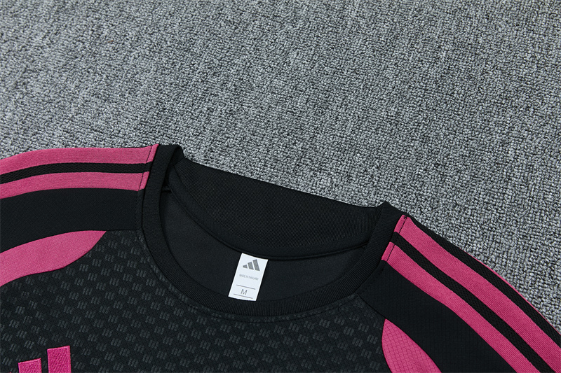 26/27 Real Madrid Black with Fuchsia Short Sleeve Tracksuits