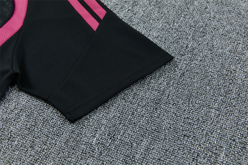 26/27 Real Madrid Black with Fuchsia Short Sleeve Tracksuits