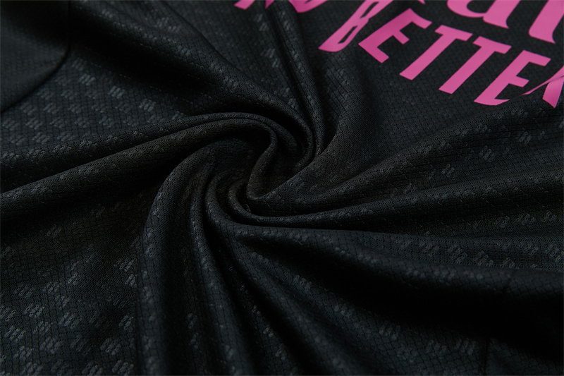 26/27 Real Madrid Black with Fuchsia Short Sleeve Tracksuits