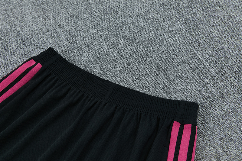 26/27 Real Madrid Black with Fuchsia Short Sleeve Tracksuits