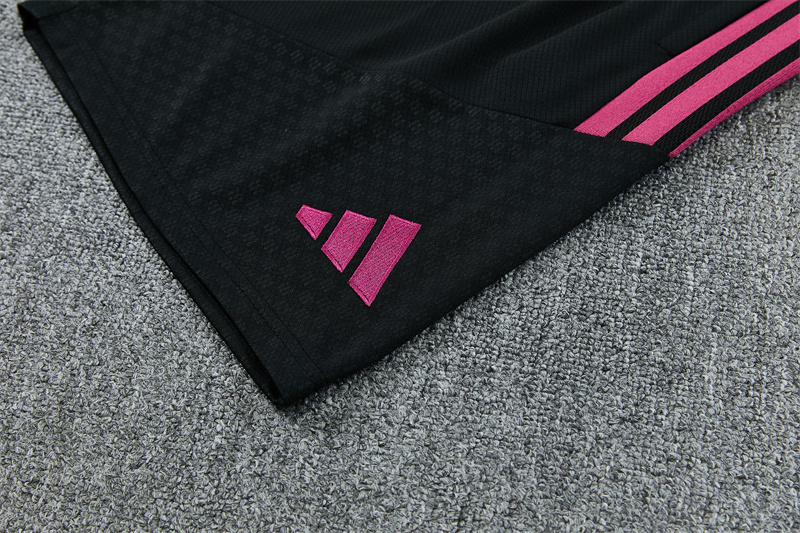 26/27 Real Madrid Black with Fuchsia Short Sleeve Tracksuits