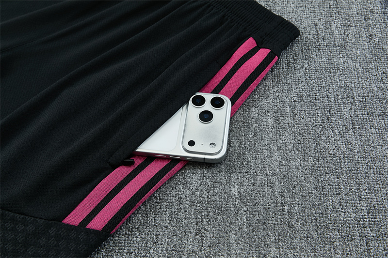 26/27 Real Madrid Black with Fuchsia Short Sleeve Tracksuits
