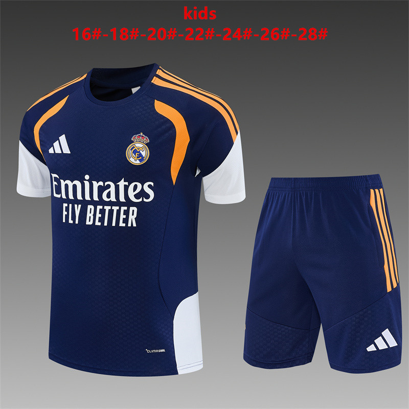 26/27 Real Madrid Royal Blue and Yellow Short Sleeve Tracksuits
