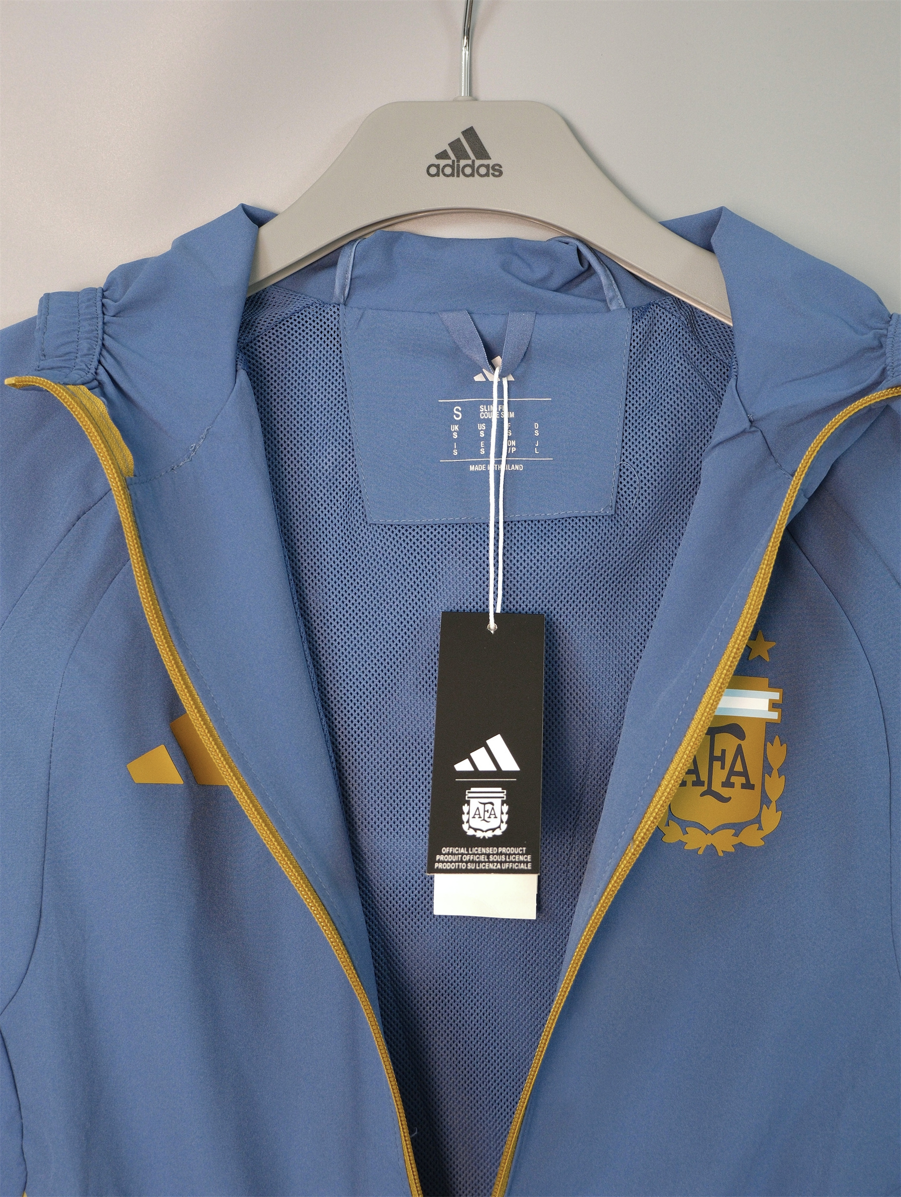 26/27 Argentina Blue-Grey Hooded Windbreaker