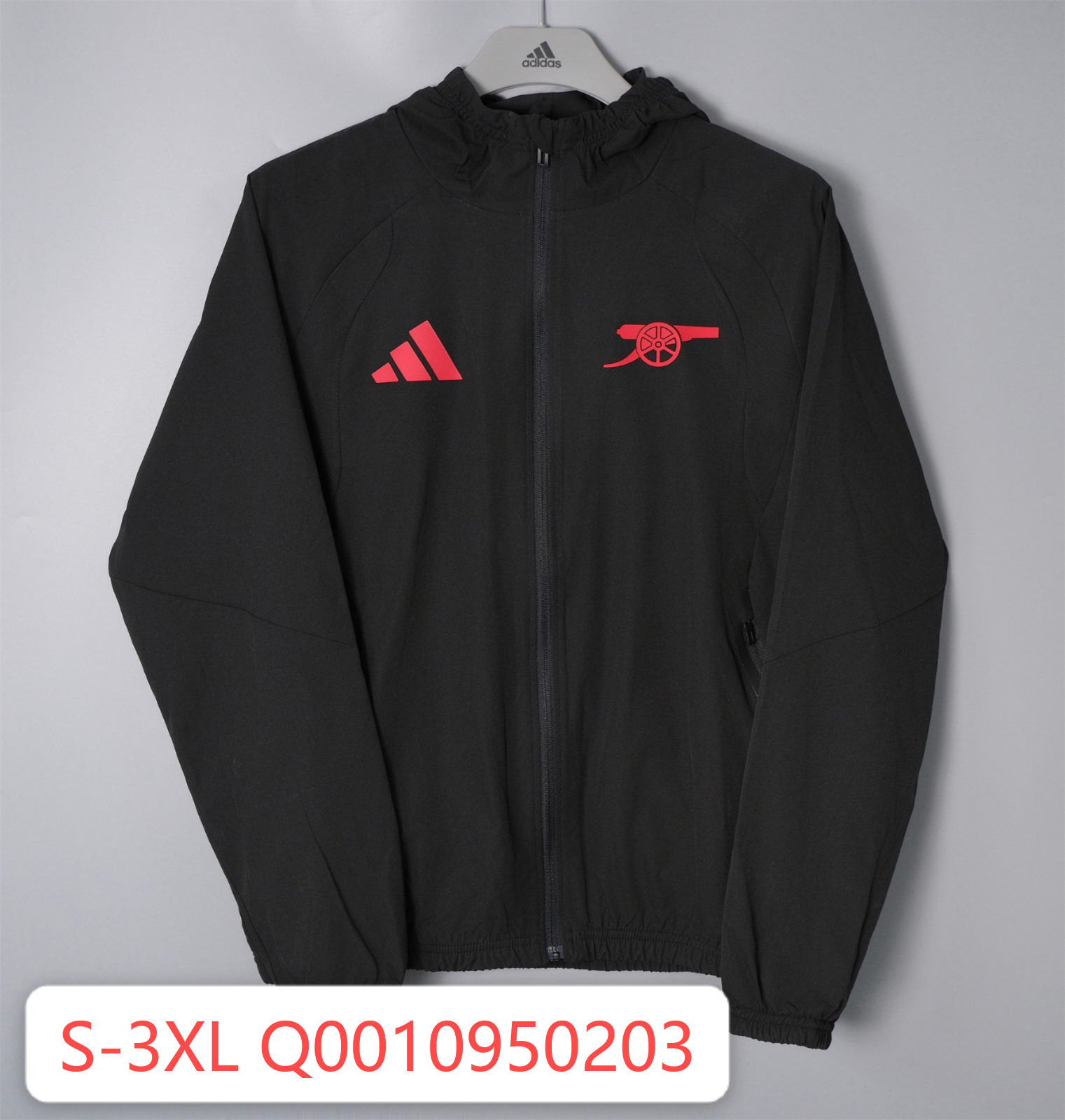 26/27 Arsenal Black Hooded Windbreaker