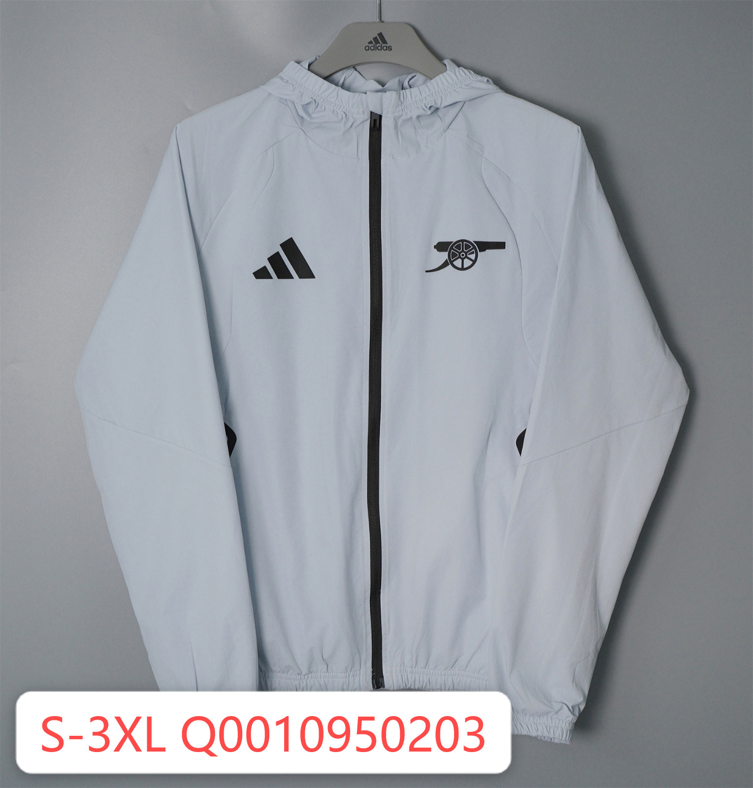 26/27 Arsenal Light Grey Hooded Windbreaker
