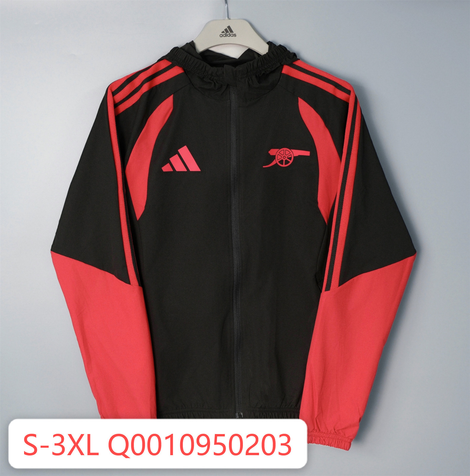 26/27 Arsenal Black Hooded Windbreaker