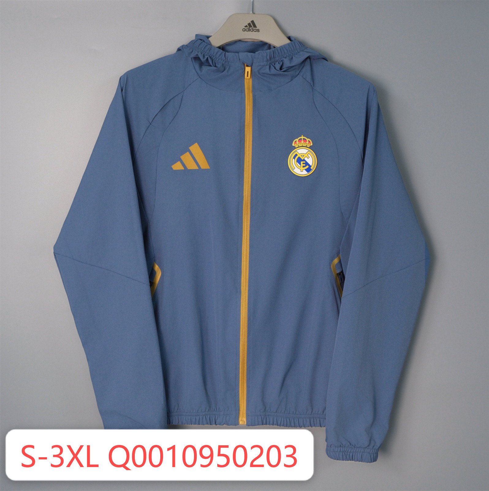 26/27 Real Madrid Blue-Grey Hooded Windbreaker