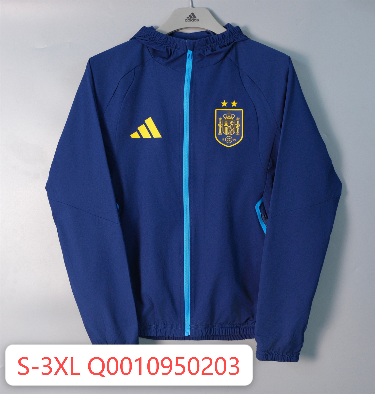 26/27 Spain Royal Blue Hooded Windbreaker