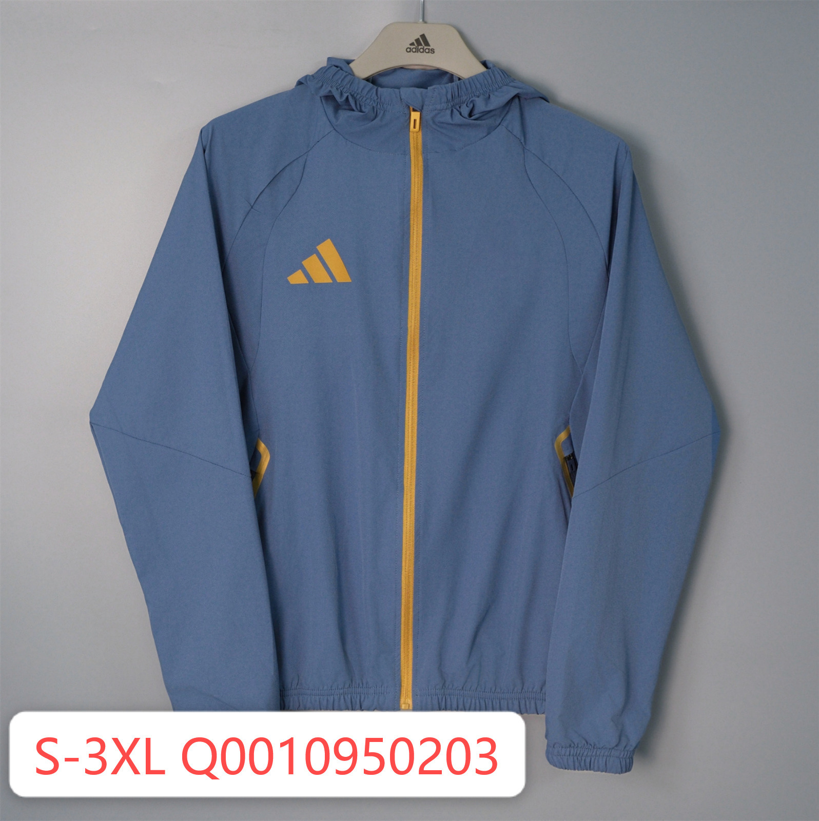 26/27 Adidas Blue-Grey Hooded Windbreaker