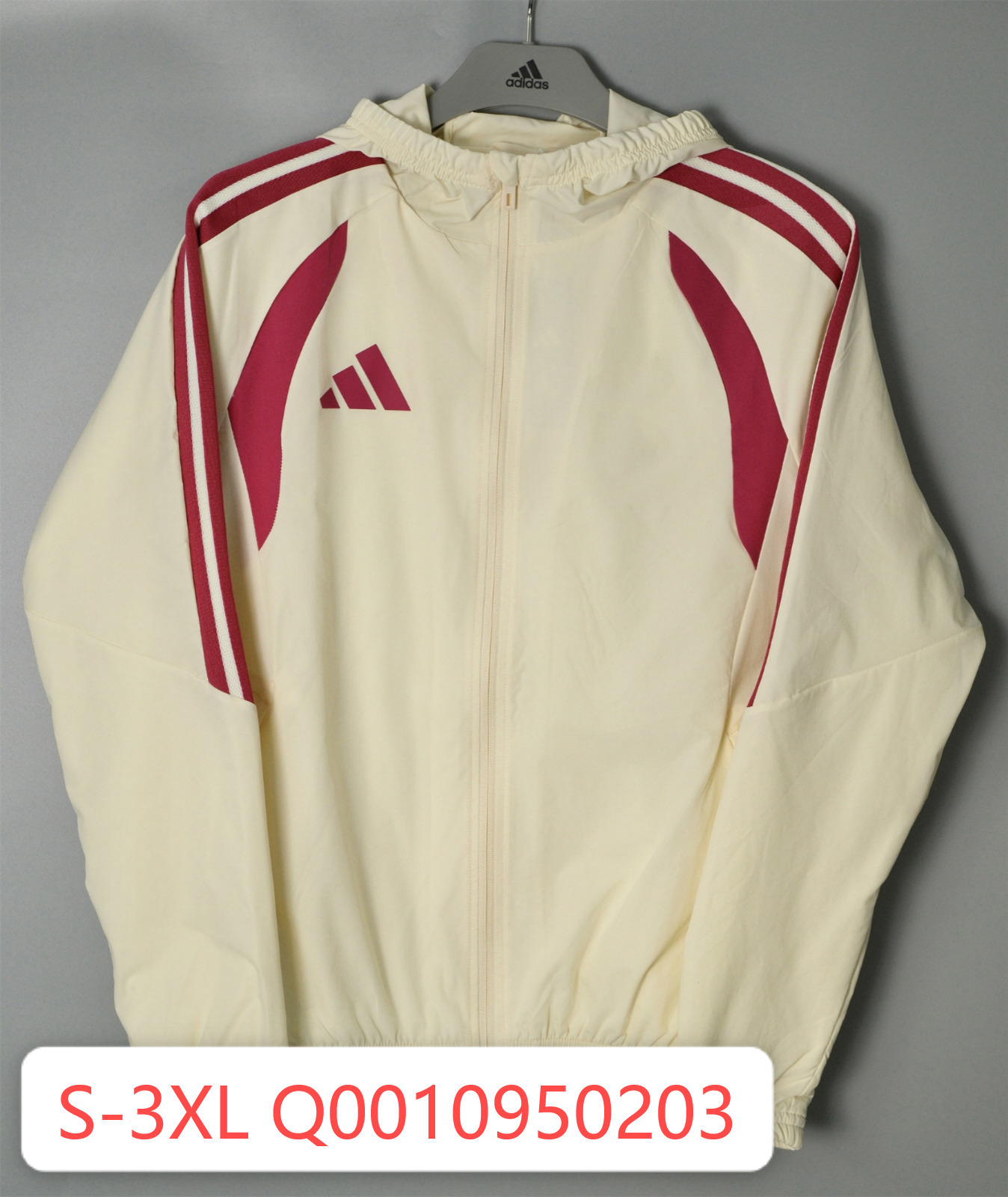 26/27 Adidas Beige Hooded Windbreaker