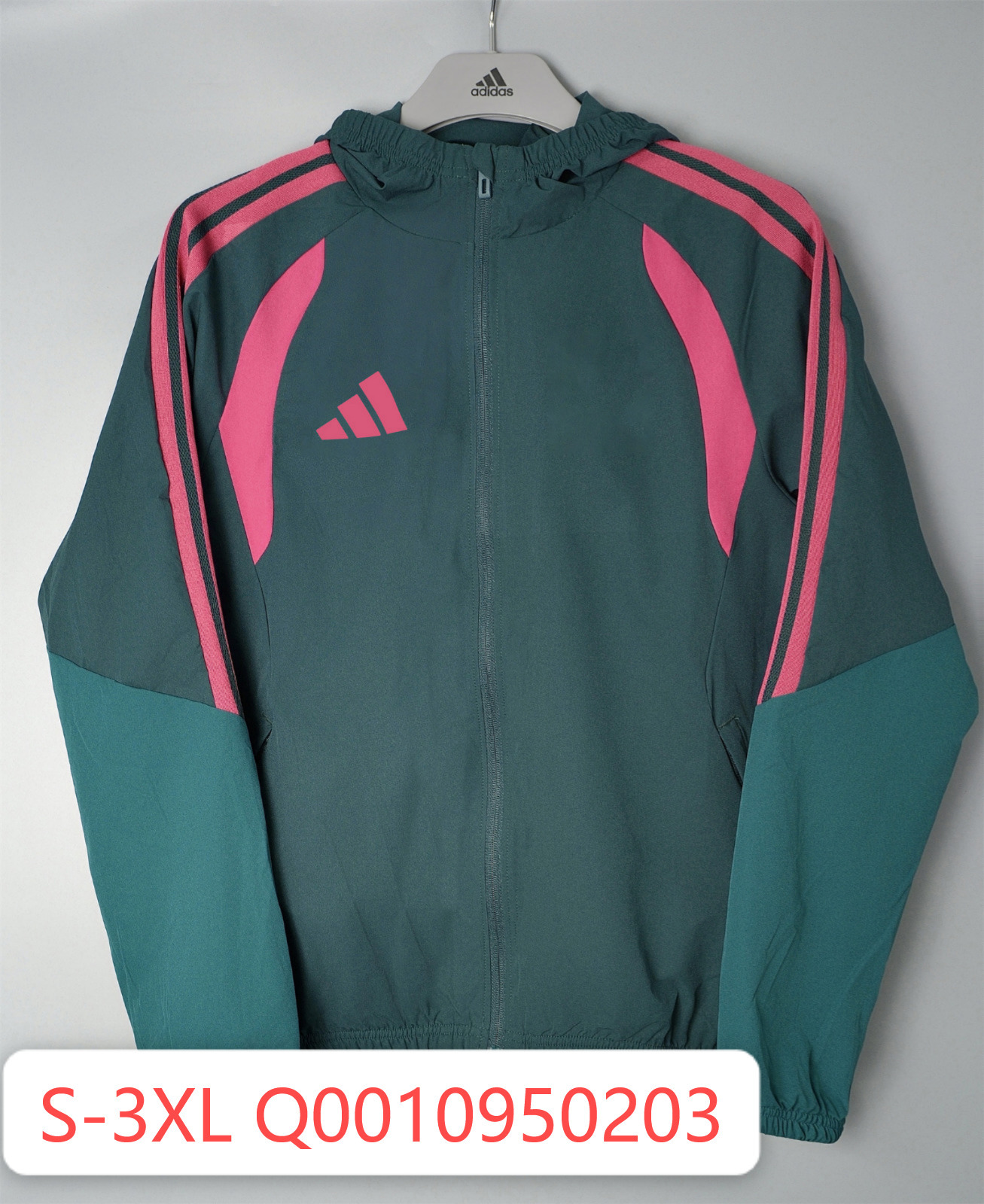26/27 Adidas Dark Green Hooded Windbreaker