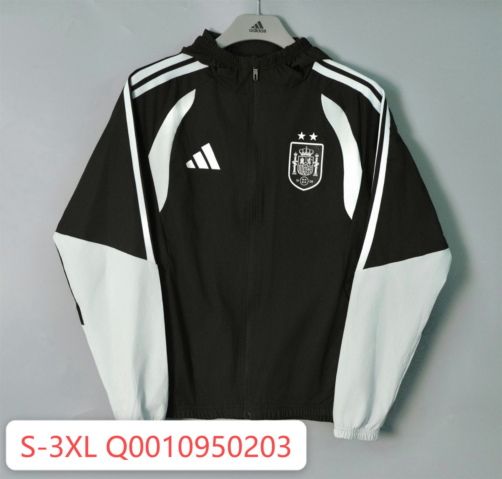 26/27 Spain Black Hooded Windbreaker