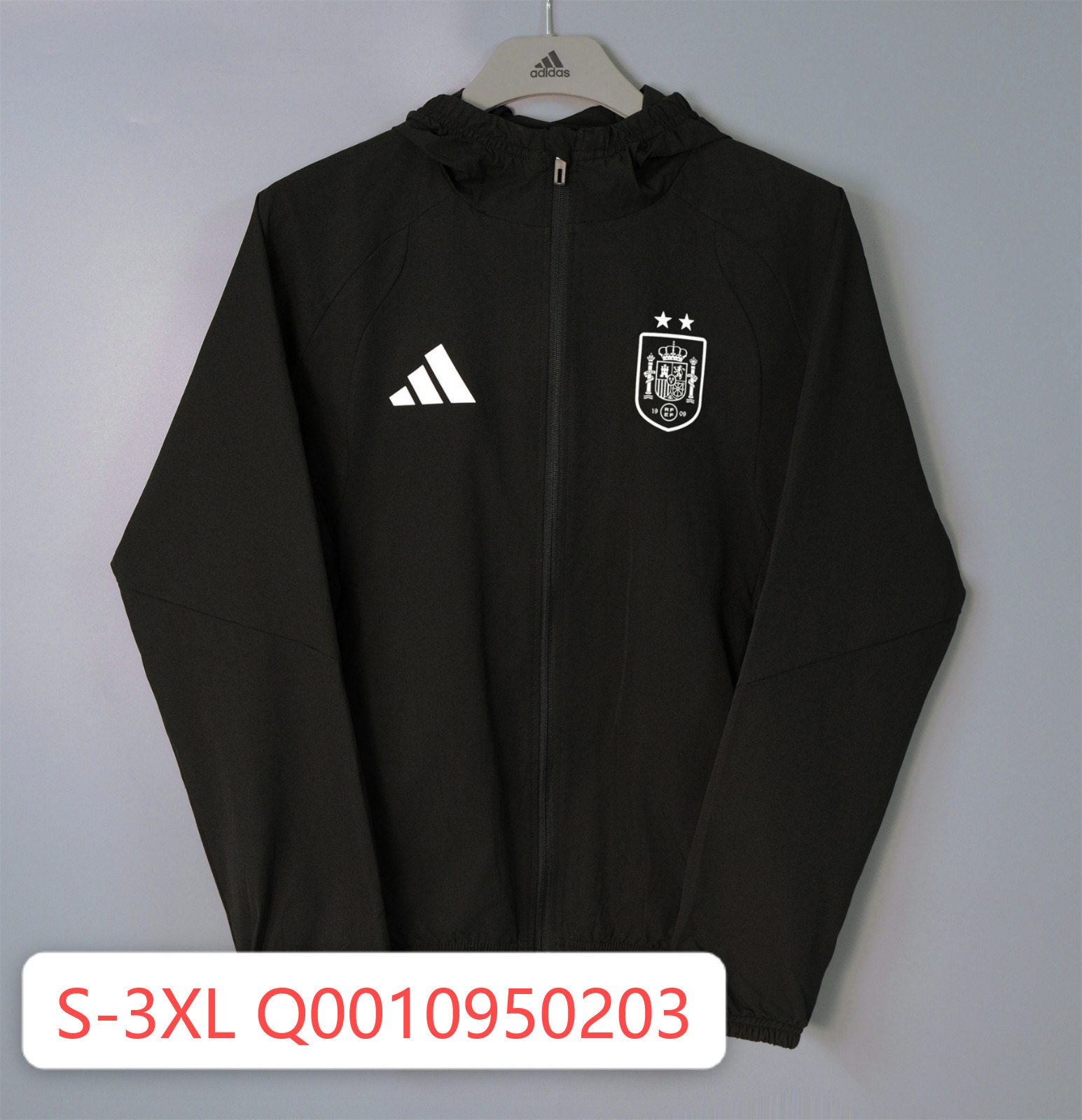 26/27 Spain Black Hooded Windbreaker