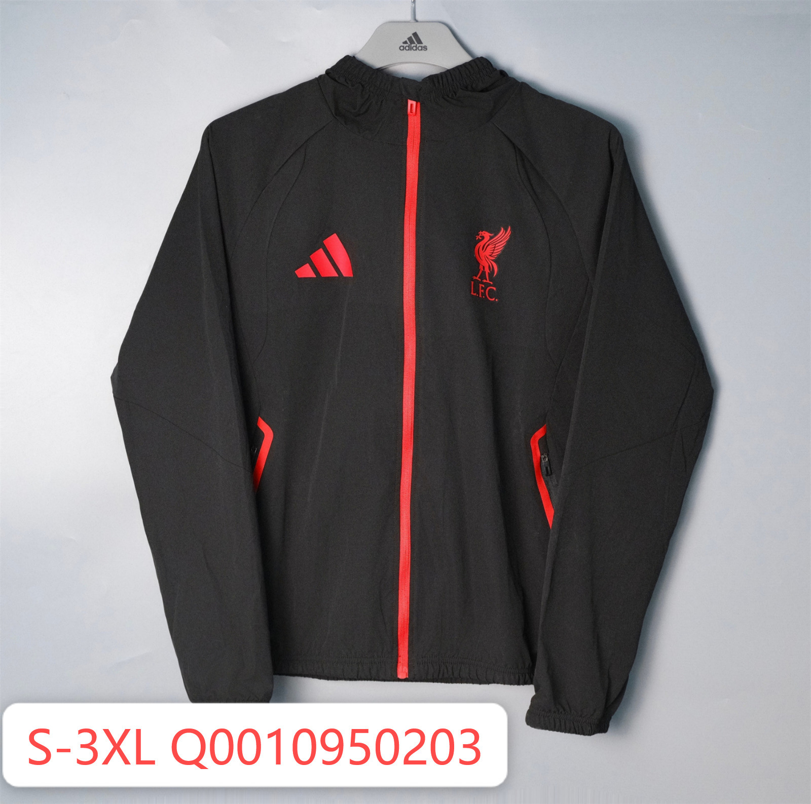 26/27 Liverpool Black and red Hooded Windbreaker