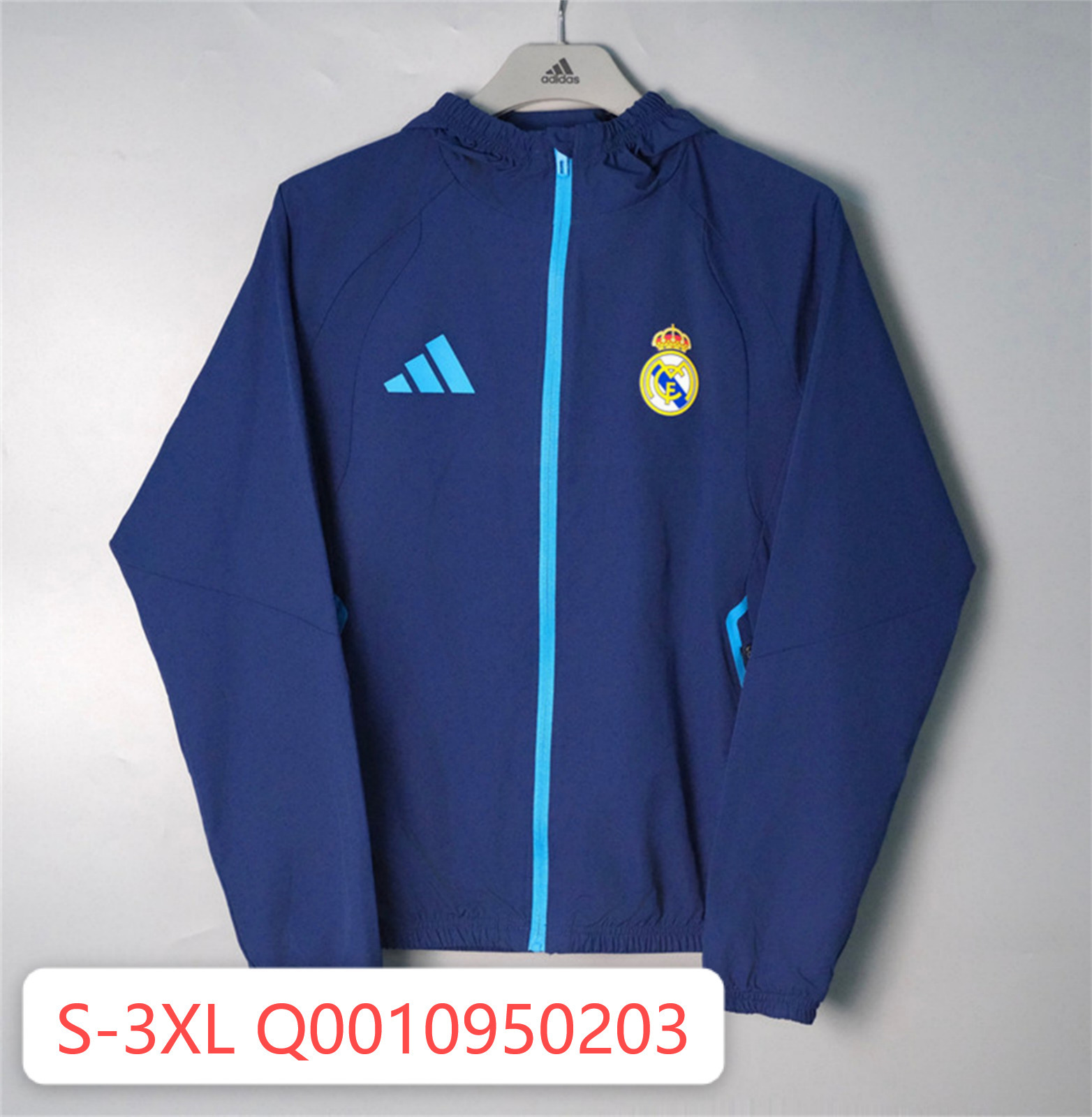 26/27 Real Madrid Royal Blue Hooded Windbreaker