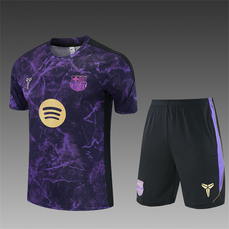 26/27 Barcelona Purple Camouflage Short Sleeve Tracksuits