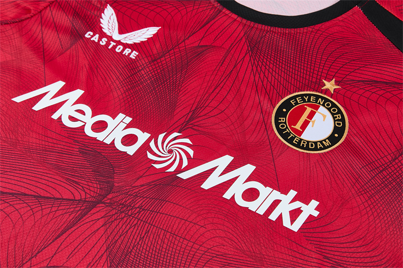 26/27 Feyenoord Black and Red Short Sleeve Tracksuits