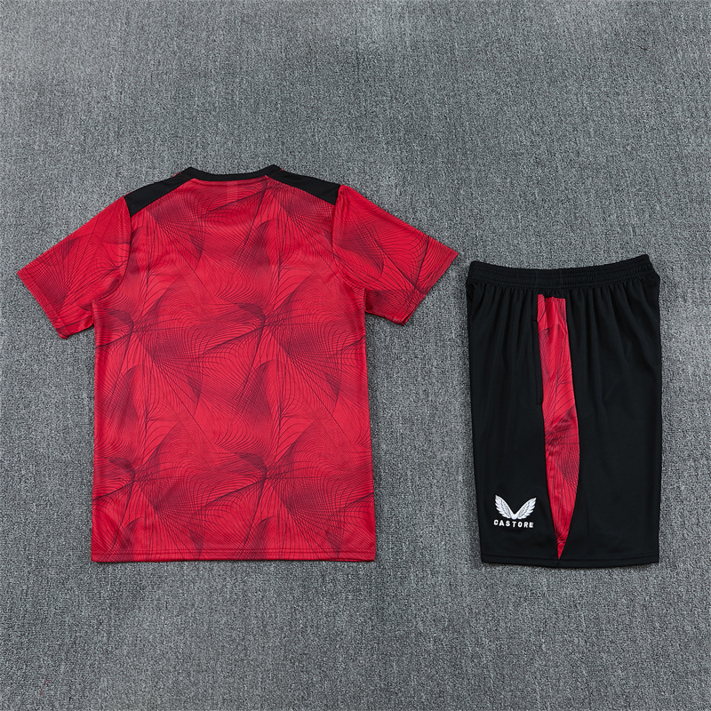 26/27 Feyenoord Black and Red Short Sleeve Tracksuits